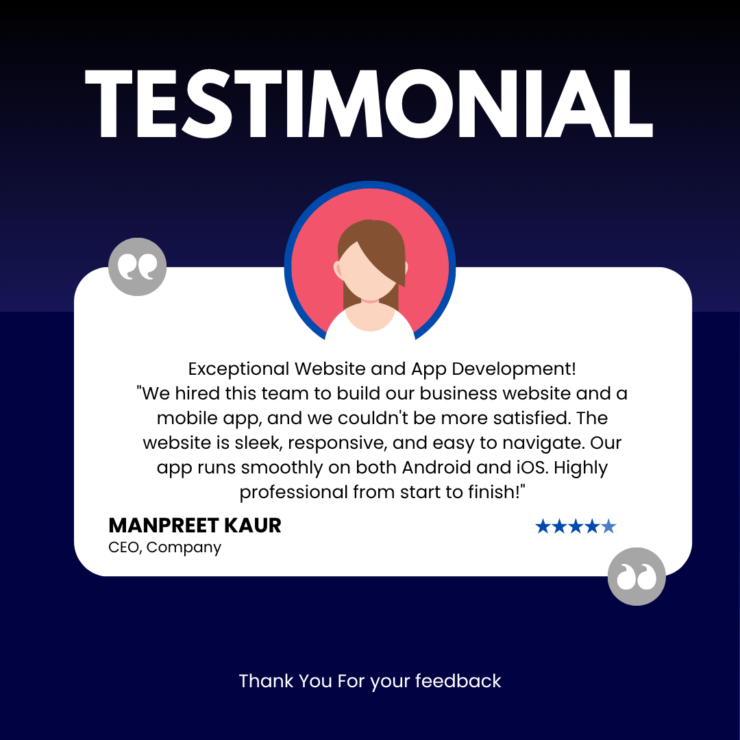 Blue and White Digitalism Testimonial Instagram Post